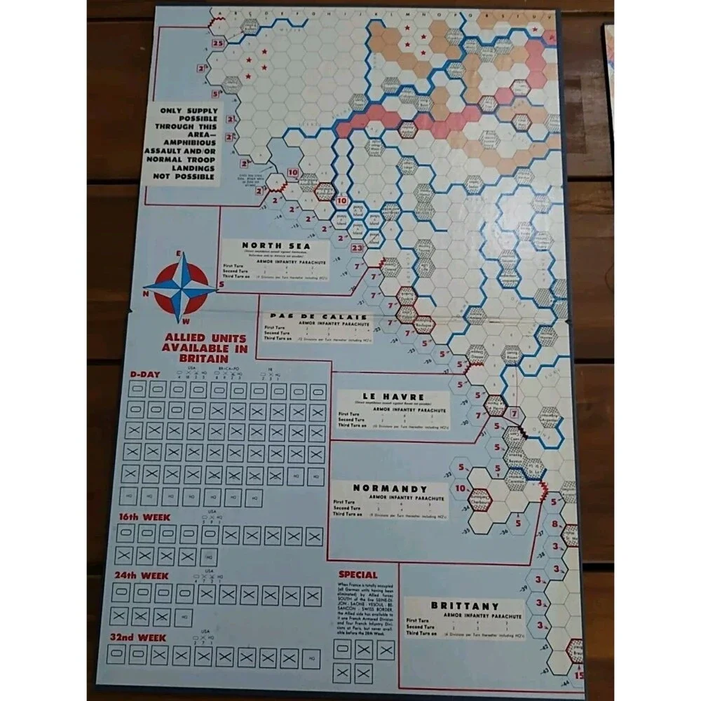 *Board Only* D-Day Avalon Hill Board Game Board Only